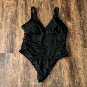Ribbed Bathing Suit with Mesh Lining